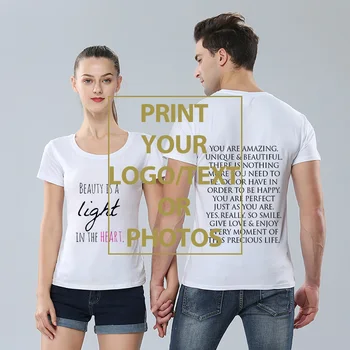 Polyester Navrhnúť Vlastné T-shirts Tlač Značku, Logo, Fotky Vlastné T-shirt Plus Veľkosť Bežné Tričko Prispôsobiť Oblečenie