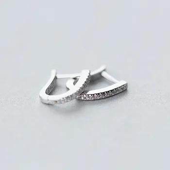 MloveAcc 925 Reálne Mincový Striebro Hoop Geometrické Náušnice pre Ženy, Dievča Teen Piercing Earings Šperky
