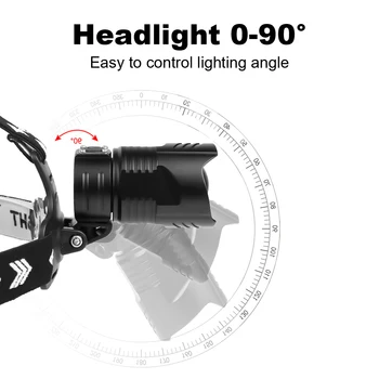 Super XHP100 Led Reflektor 18650 nabíjateľná Svetlomet XHP90.2 Vedúci Svetlo Hlavu Blesku Baterky Xhp70.2 Rybárske Svetlo Vedúci Pochodeň