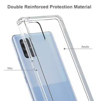 Pre Galaxy A91 Prípade A71 5G A51 Shock-odolné Transparentné Pevného Späť Štíhly Kryt pre Samsung A21s A31 A41 Tenký Telefón Shell Coque