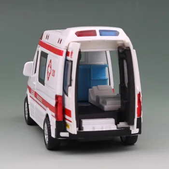 Vysoká Simulácia 1/32 Diecast Model Autíčka Ambulancie Kovové Zliatiny, Vytiahnuť Späť Autá, Hračky Vozidlá Pre Deti, Darčeky Pre Deti