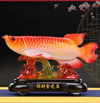 Veľa šťastia FENG SHUI dekoratívne sochy 2020 HOME OFFICE spoločnosti SHOP TOP Účinným Talizman Peniaze Kreslenie Arowana Zlaté Ryby
