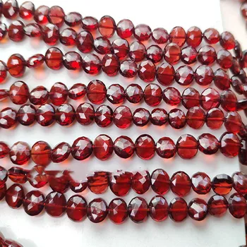 Voľné korálky červený granát tvárou mince AAA pre 36 cm DIY šperky čo FPPJ veľkoobchod prírody drahokam