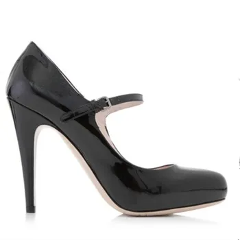 SHOFOO topánky,Krásne a módne dámske topánky, lakovaná koža, asi 11 cm vysoké podpätky dámske topánky, kolo prst čerpadlá.