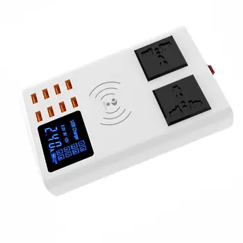 Smart Plug LCD Displej rozvodky s 8 enchufe USB mobilný telefón, sieťový Adaptér, Rýchle Nabitie pre iPhone/xiao/Samsung-Univerzálny