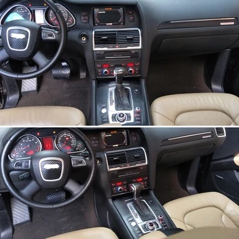 Pre Audi Q7 2005-2019 Interiéru Centrálny Ovládací Panel Dverí Rukoväť 3D/5D Uhlíkových Vlákien Nálepky, Nálepky Auto styling Accessorie