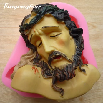 Sviatok Ježiš hlavu obrázok fondant tortu silikónové formy na mydlo čokoláda, formy na pečenie kuchyňa