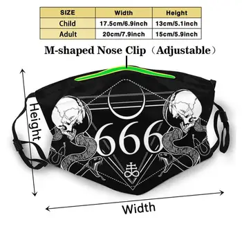 666 S Niektorými Lebky Hadmi A Leviathan Kríž Custom Design Pre Dieťa Dospelá Maska Proti Prachu, Filter Tlač Umývateľný Masku Na Tvár