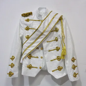 MJ Michael Jackson Kabát Tanec Flitrami Sako Fáze Spevák Cosplay Kostým Jednotné Halloween Party Oblečenie Oblečenie
