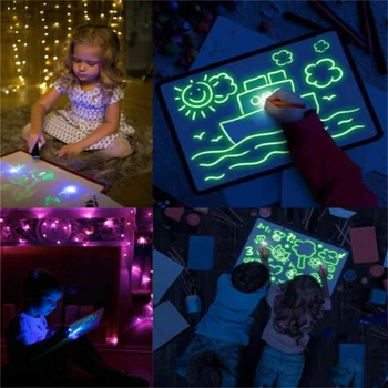 Anglický Fluorescenčné Rysovaciu Dosku So Svetlom Zábavu A Rozvoj Hračka Farba Vzdelávania Rada Magic Čerpať Vzdelávacie Hračky Pre Deti Darček