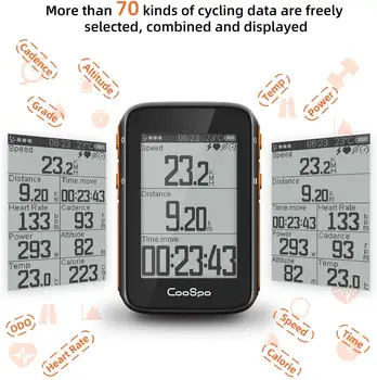 CooSpo Bezdrôtový Cyklus Bike Počítača GPS Rýchlomer počítadlo kilometrov 2,4 Palca BLE5.0 ANT+ APLIKÁCIA Sync Senzor Nepremokavé s Držiakom Španielsko