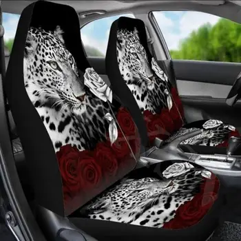 Auto Kryt Sedadla Priedušný Polyester Textílie Ochranná Podložka S Tiger, Leopard Vytlačí Odolnosť Proti Opotrebeniu Univerzálnej Veľkosti Pre Starostlivosť O Vozidlo