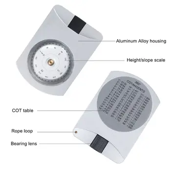OP005 Profesionálny Vodotesný Clinometer Prežitie Kompas, meranie Vzdialenosti