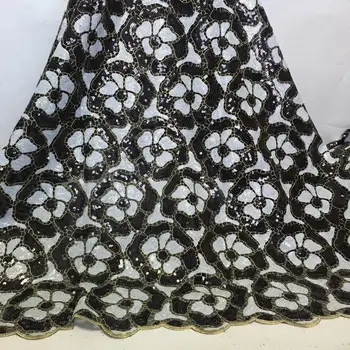 Africké Flitrami Čistý Oka Textílie, Čipky Vysoko Kvalitnej Čipky 2020 Voile Čipky Francúzskej Čipky A Tylu Nigérijský Perličiek Čipky Textílie Na Svadby