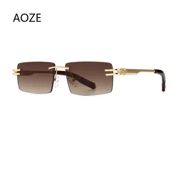 2020 Luxusné Retro obdĺžnikových Módne slnečné okuliare bez obrúčok Gradient Mužov ženské Okuliare slnečné Okuliare lunette de soleil femme UV400
