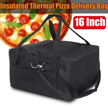 16-Palcové Červená Oxford Handričkou Držiteľ Jednoduché Použitie Pizza Dodania Taška Izolované Kontajner Skladovanie Tepelne Odolný Prenosný Box Čerstvé Potraviny
