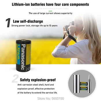 6Pcs Pôvodné Videokamera Baterka Batérie CR123A CR17345 3V Lítiová Batéria pre PANASONIC
