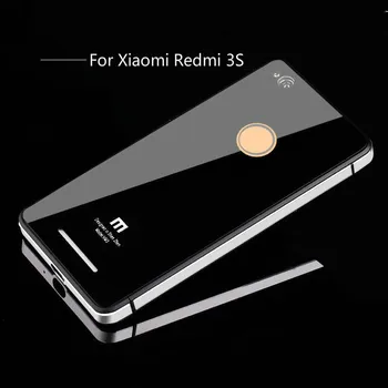 Pre Xiao Redmi 3s Prípade, Luxusné Hliníkové Kovový Rám & Tvrdené Sklo zadný kryt puzdro pre Xiao Redmi 3s telefón