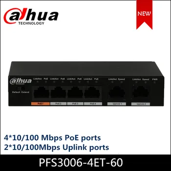 Dahua POE Switche PFS3006-4ET-60 4-Port Fast Ethernet, PoE Switch Podporu 802.3 af 802.3 na POE POE+ Hi-PoE Fotoaparát Moc