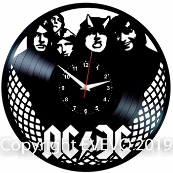 AC-DC ACDC Nástenné Hodiny Vinyl Vinyl Retro Hodiny Ručné Vintage Darček Štýl Miestnosti, Domáce Dekorácie Skvelý Darček