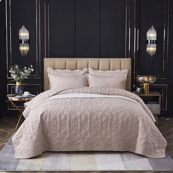Luxusné plastický kvet bavlny prehoz cez posteľ hodí posteľnú prikrývku posteľnú prikrývku, šedá