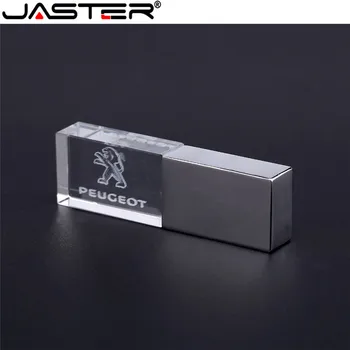 JASTER Peugeot crystal + kovové USB flash disk kl ' úč 4 GB 8 GB 16 GB 32 GB, 64 GB 128 gb kapacitou Vonkajšej pamäte memory stick u diskov