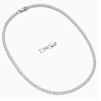 2020 Módne Šperky SWA Nové TENIS DELUXE Náhrdelník Očarujúce Štýl Kolo Kryštálmi Biele Zlato Náhrdelník Ženy Romantika Šperky Darček