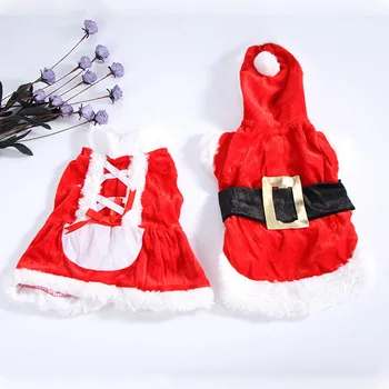 Spoločenské Šteňa Psa Vianočné Šaty Nové Vianočné Kabát s Kapucňou, Santa Claus Šaty, Oblečenie, Oblečenie pre psy, XXS-L