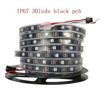 WS2812B DC5V Vodotesný LED Pixel Pásy Svetla 1M/4M/5M 2812 IC Vstavané Individuálne Adresovateľné RGB Pásky Lampa 30/60/144 Led/m