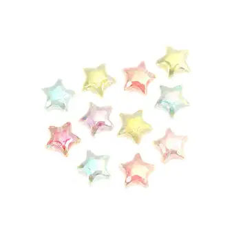 Doreenbeads Nové 50 Ks/Veľa Akrylové Korálky Candy Pentagram Star Tvar Rainbow AB Farba Voľné Dištančné Korálky Pre Šperky, Takže urob si sám