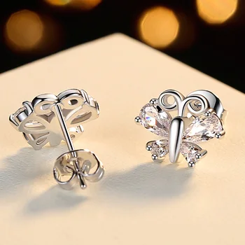 2020 Motýľ Náušnice kórejský Dizajnér Cubic Zirconia Elegantné Crystal dámske Módne Šperky