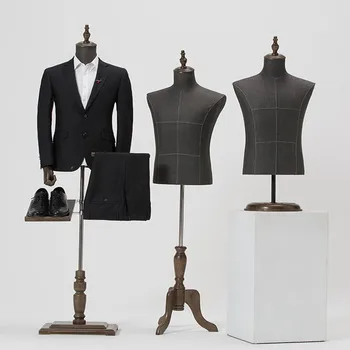 2style Muž kati telo polovica dĺžky model oblek, nohavice, zátvorka, displej s oblečením dreva dase Nastaviteľná výška D146