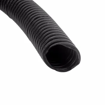 Uxcell Hot Predaj 10 mm Vnútorný Priemer 4.9 m Dlhé Čierne Flexibilné Izolované Polyetylénu Vlnité Rúrky Hadice Potrubia pre Drôt Hadice