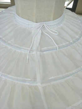 Biela 3 Obruče Svadobné Spodničky pre Krátke Šaty Baletné Sukne Dievčatá Krinolína Elastické Nastaviteľné Pás Underskirt Jupon Súd