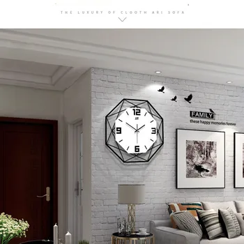 Nordic módne nástenné hodiny obývacia izba kreatívne hodiny domov kovové ozdobné quartz hodiny jednoduchý dizajn, štýl visí hodiny