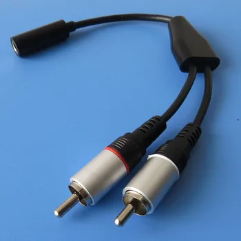 2-RCA Samec Konektor 3,5 mm Žena Aux Audio Jack pre Slúchadlá Converter Kábel Adaptéra