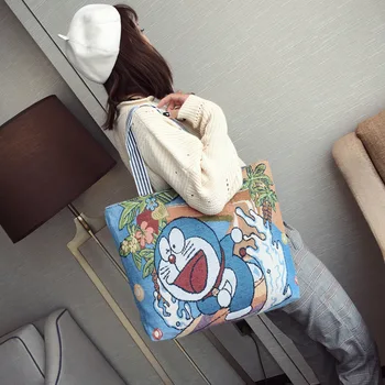 Disney Mickey Mouse plyšové kabelku taška na rameno Cartoon Veľkú Kapacitu Shopper steh Plátno lady roztomilý ženy kabelka