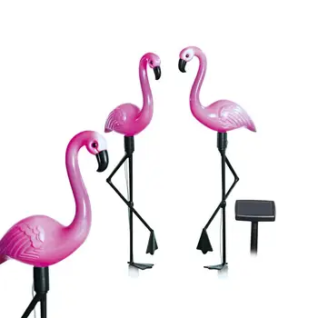 3ks Solárne Flamingo Trávnik Ľahké Nepremokavé a Integrovaný Dizajn LED Záhrada Cestu Krajiny Svetlá Romanticky Ružová Výzdoba