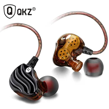QKZ KD4 Dvojité Jednotky Jednotky V uchu Slúchadlá Drôtové Slúchadlá potlačenie Šumu Slúchadlá HiFi Stereo Slúchadlá Športové S Mikrofónom