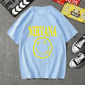 Nirvana T-shirts Muži/Ženy Lete Bavlna Topy Tees Print T shirt Mužov voľné o-neck T-shirt Homme Módne Tričká Plus Veľkosť XS-3XL