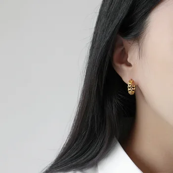 S'STEEL kórejský Minimalistický Reťazca Hoop Náušnice Pre Ženy striebro Pendientes Plata De Ley 925 Mujer Bijoux Argent Masívu Pour Femme