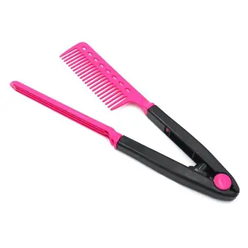 Tvaru V, Skladanie Hairbrush Hair Straightener Špirála Salon Hair Brush Styling Nástroj