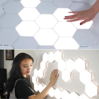 NOVÉ 10pcs Quantum lampa led modulárne dotykový senzor citlivý osvetlenie lampa magnetické tvorivé dekorácie na stenu lampara LED svietidlo noc