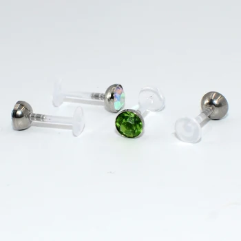 100ks Bioplast Flexibilné Labret Stud Perou Piercing Krúžok v Uchu Chrupavky Tragus Helix Piercing Módne Unisex Telo Šperky, Veľkoobchod