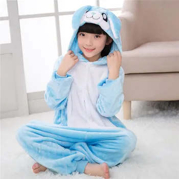 Horúce Deti Anime Kigurumi Onesies Králik Kostým Chlapci Dievčatá Roztomilý Kreslený Zvierat, Ošípaných Bunny Pyžamo Jeden kusov Sleepwear Domov Utierky