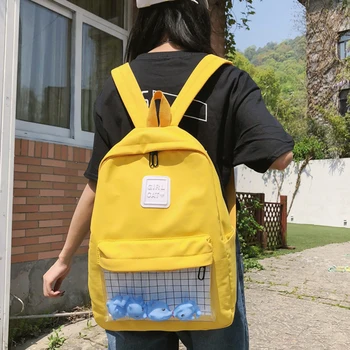 Bežné Jasné, Nepremokavé Dámske Batoh Harajuku Nylon Cestovné Schoolbags Roztomilý Malý Kačica Študent Späť Pack Dospievajúce Dievčatá Bookbags