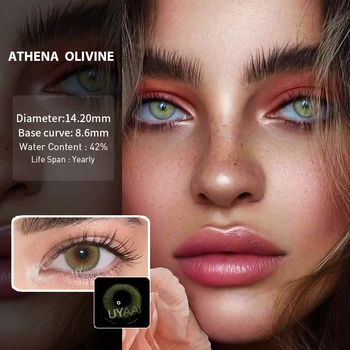2 ks(1Pair) Ročné Farebné Kontaktné Šošovky pre Oči Athena Seriers šošovky pre oči modré Módne Farebné šošovky Natrual UYAAI
