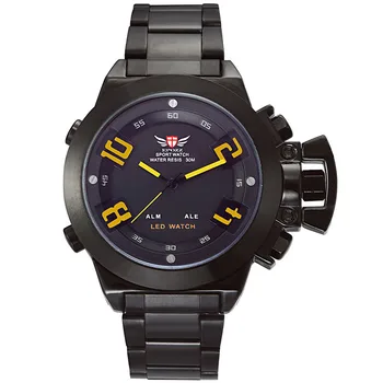 Veľké dial mužov plné oceľové hodinky digitálne Armády Vojenské náramkové hodinky relogio masculino Značky Epozz nepremokavé módny dizajn montre