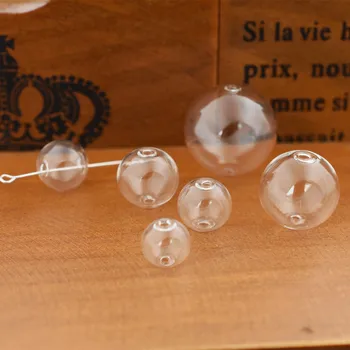 10piece 12-30 mm duté sklenené gule s manželskou otvor okrúhla bublina fľaša sklo svete gule šperky zistenia korálky