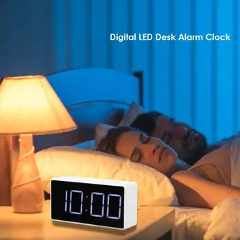 LED Digitálny Budík Podsvietenie Spánok Stlmiť Ploche Elektronické Bcaklight Tabuľka Hodiny Stolové Hodiny